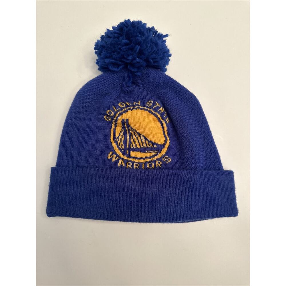 NBA Golden State Warriors Adidas Logo Pom Cuffed Knit Beanie